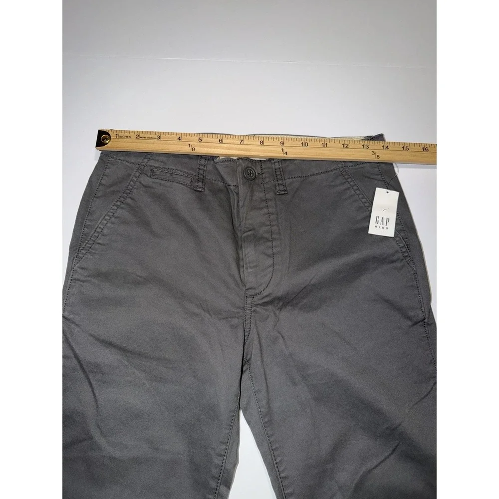 Gap Boys 18 Chino Pants Gray Slim Fit Adjustable Waist Casual Preppy Kids NWT